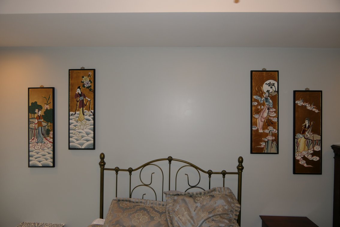 Set of Four Metallic Asian Artwork Pieces