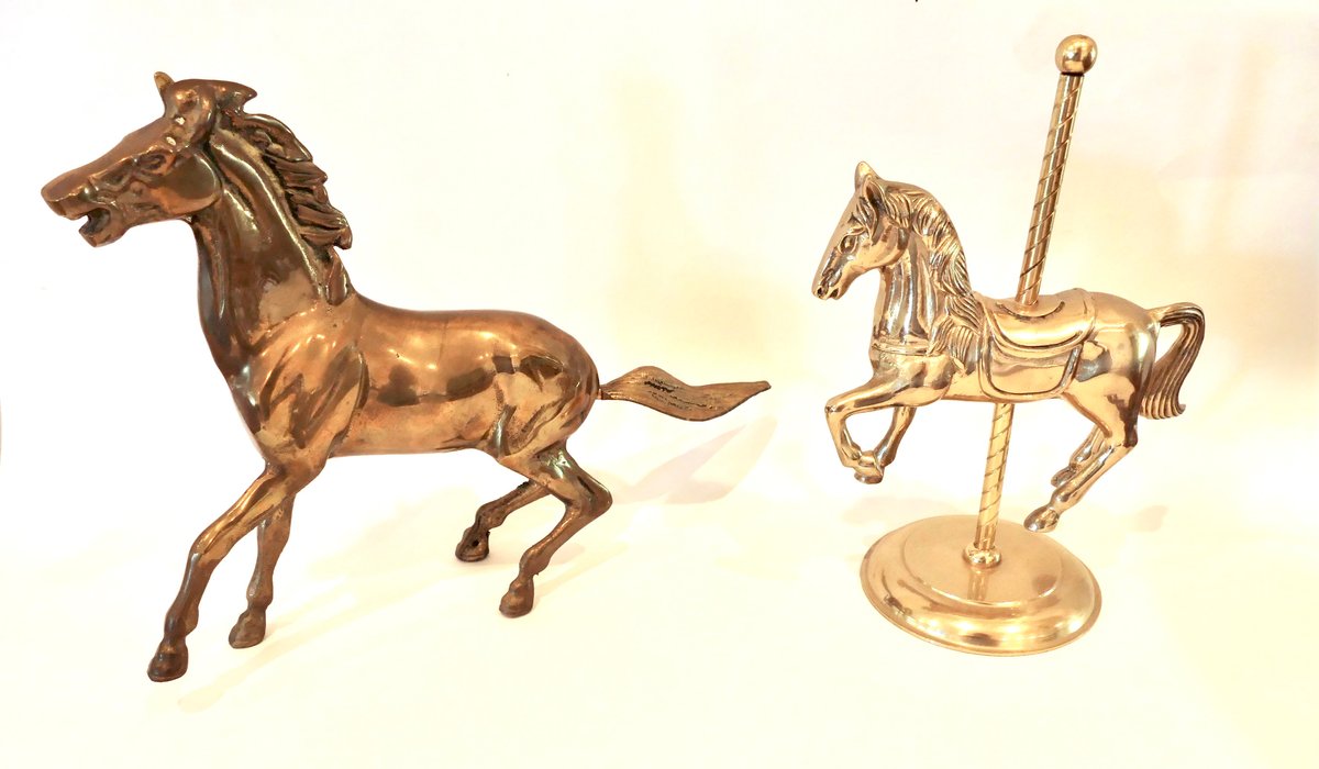 Two Brass Horses