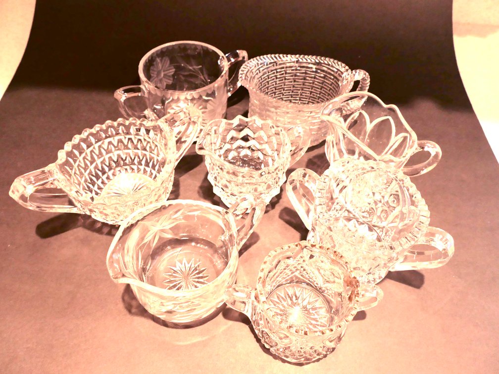 Collection of Uranium Sugar Bowls and Creamers