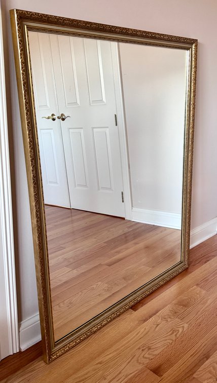 Oversized Decorative Mirror in Gold Frame