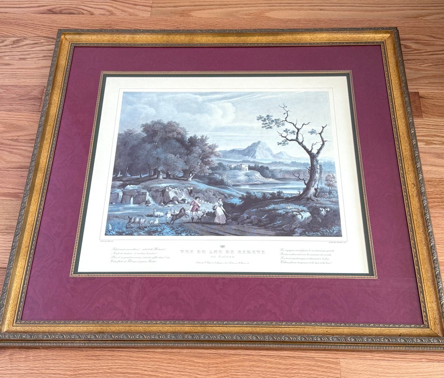 "Vue Du Lac de Geneve en Suisse" Framed Print