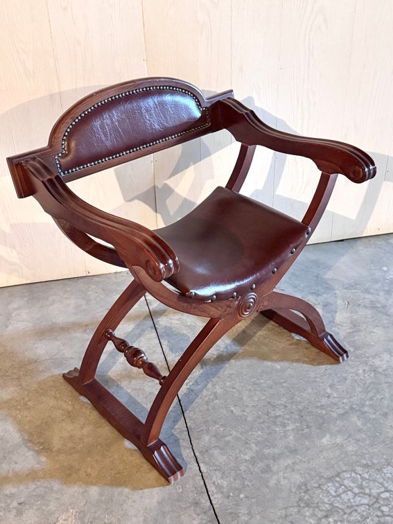Wooden Fixed X-Frame Chair