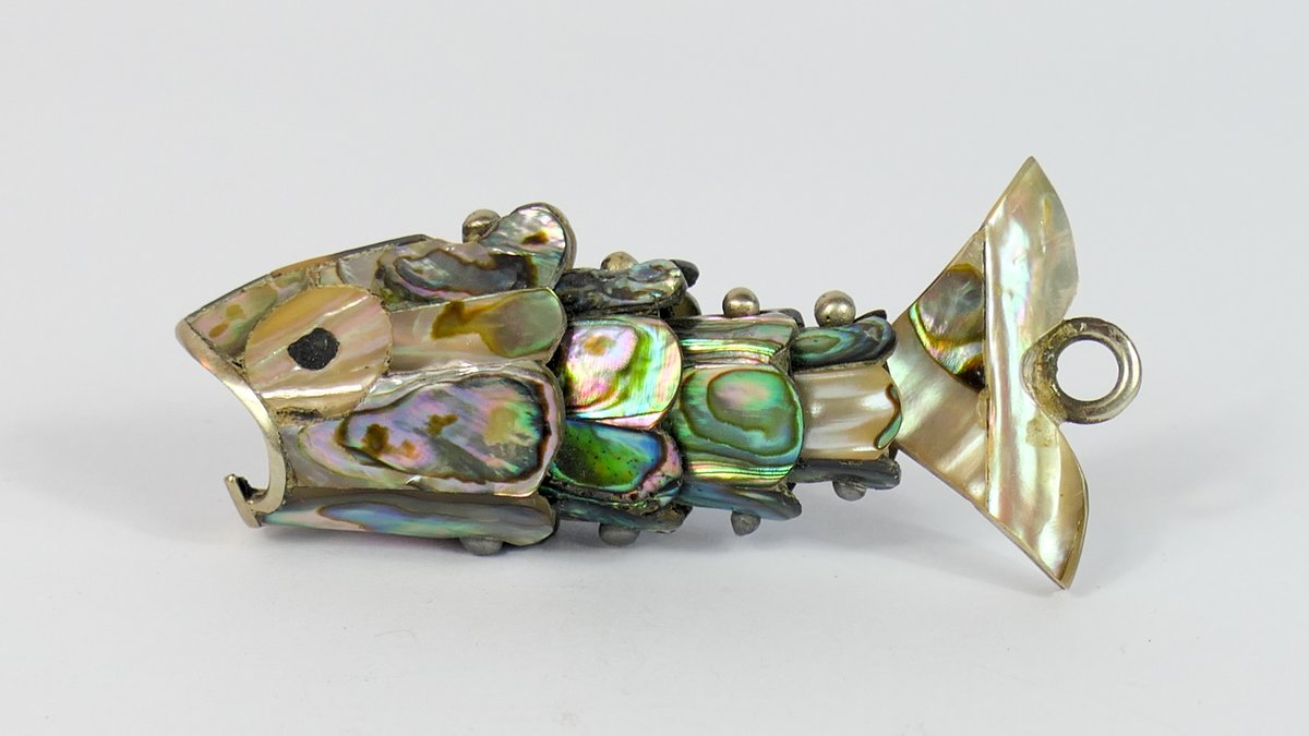Mexican Mother of Pearl Articulated Fish Pendant
