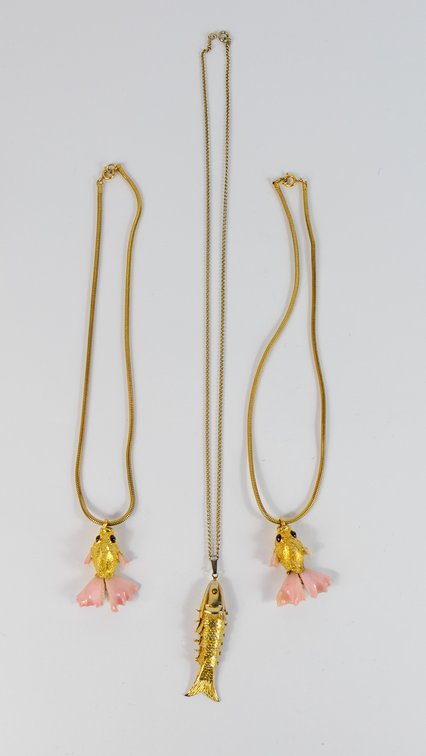 Three Fish Themed Pendant Necklaces