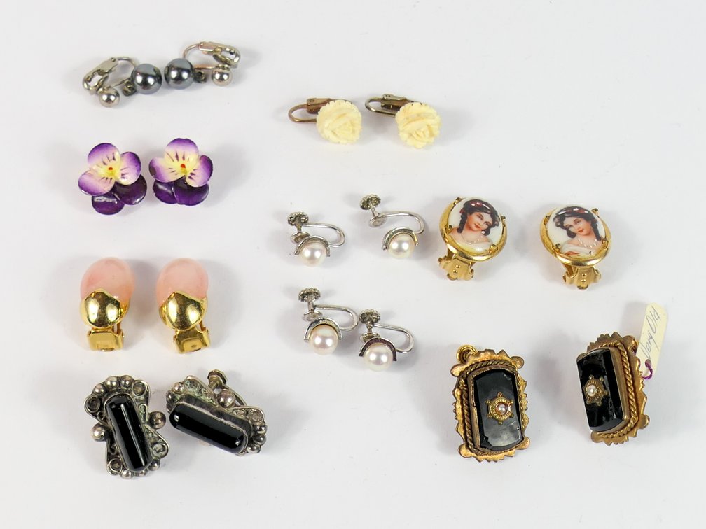 Nine Pair Clip-on Earrings