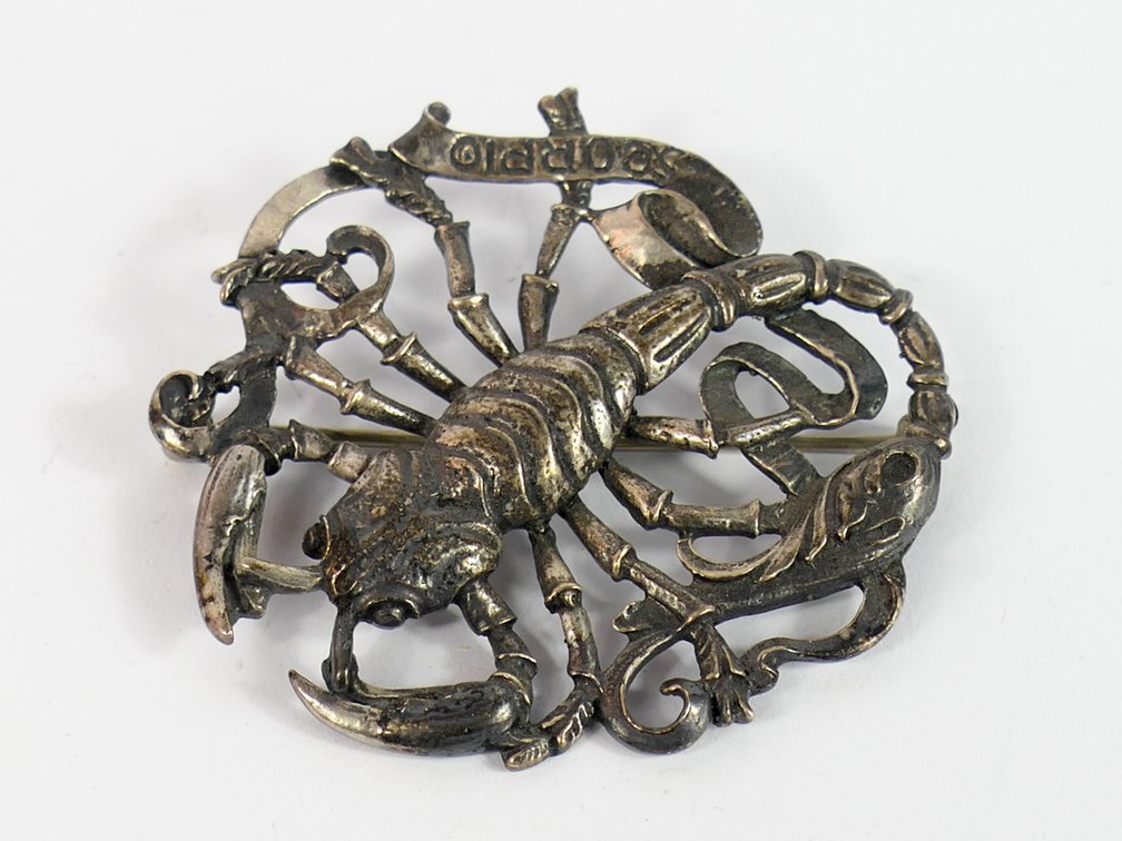 Sterling Silver Scorpio Brooch