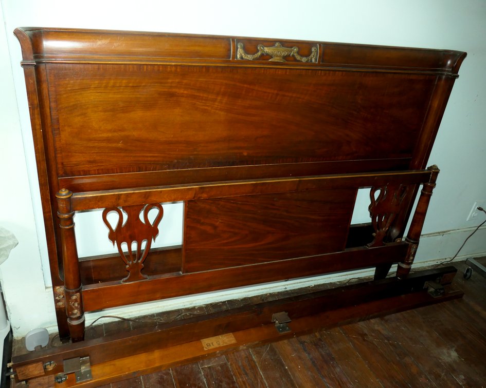 Circa 1940 Mahogany Finish Double Size Bed