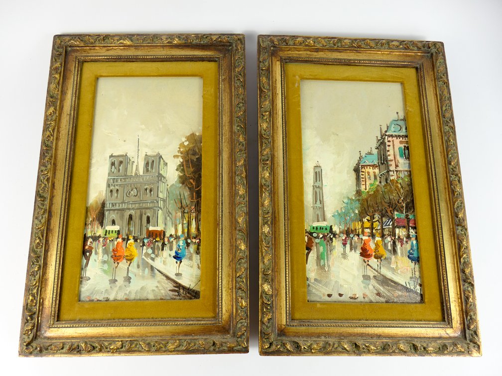 Two Framed Street Scenes