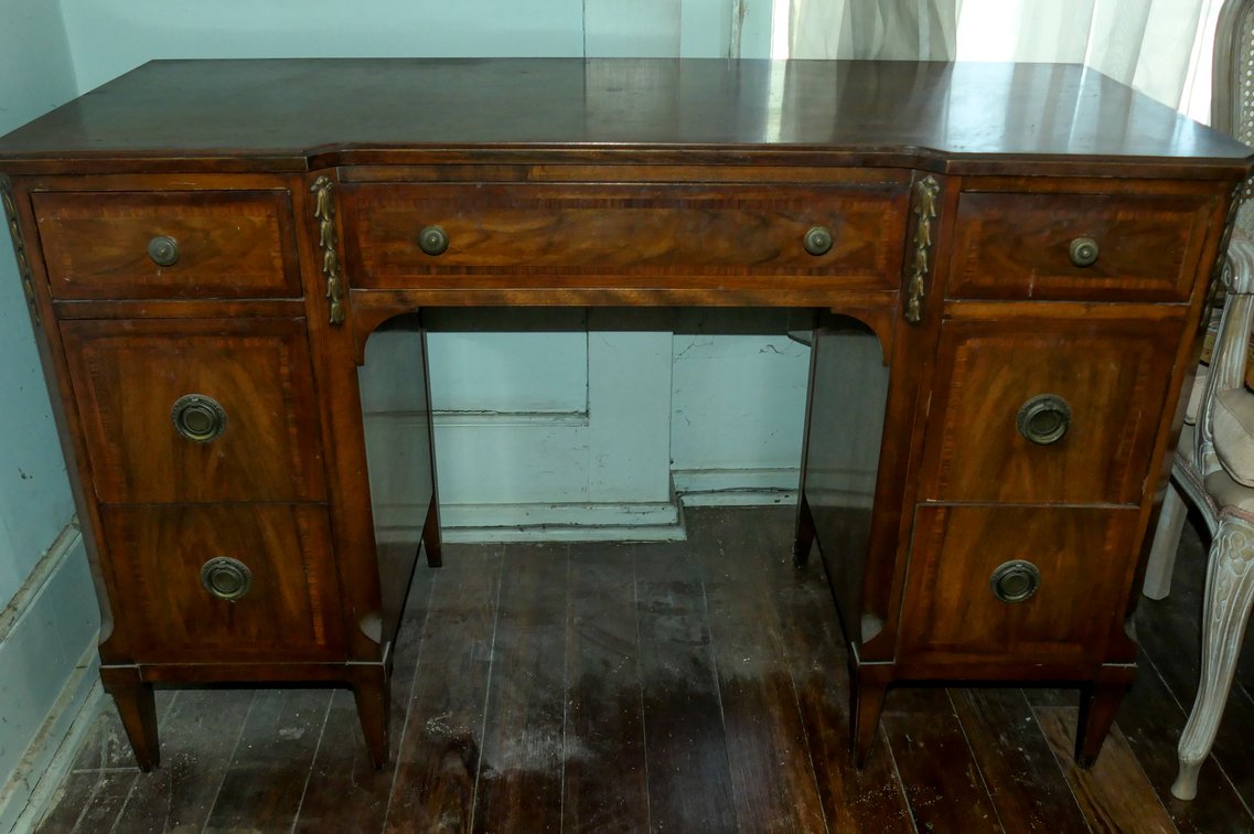Walnut Finish Kneehole Desk