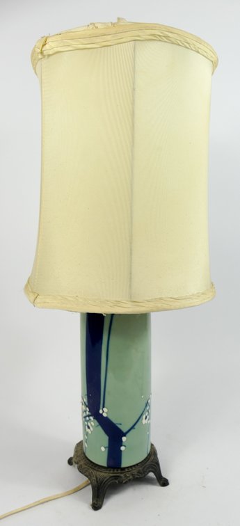 Porcelain Cylindrical Hand Painted Lamp