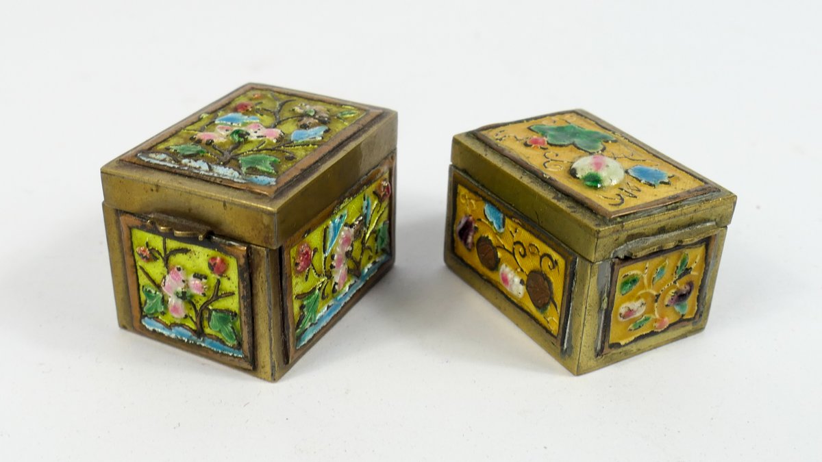 Two Chinese Brass Boxes