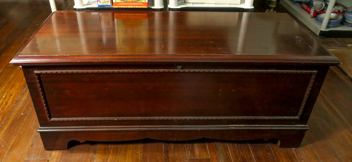 Dark Mahogany Finish Lift Top Cedar Chest