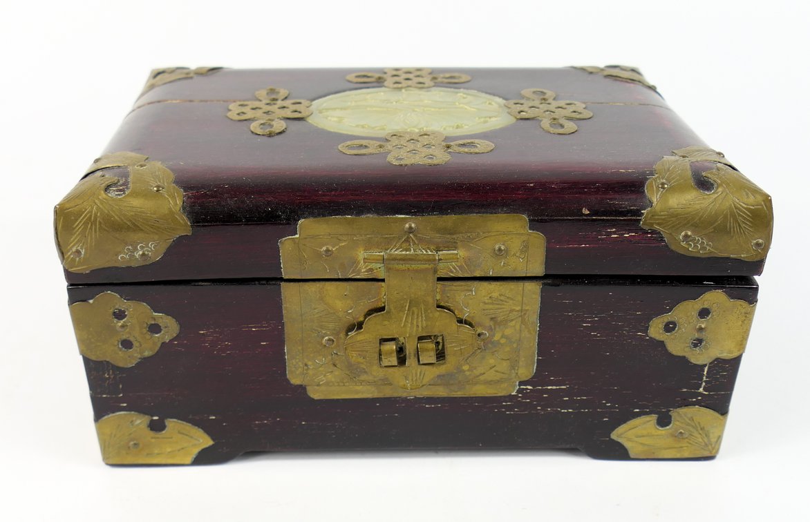 Chinese Rosewood Table Top Jewelry Box