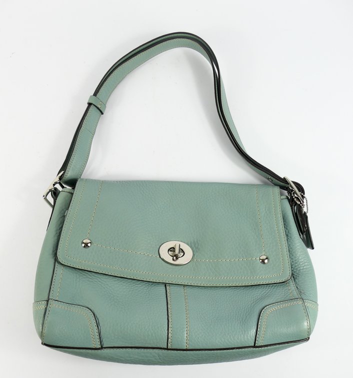 Vintage Blue Green Coach Chelsea Turnlock Shoulder Bag