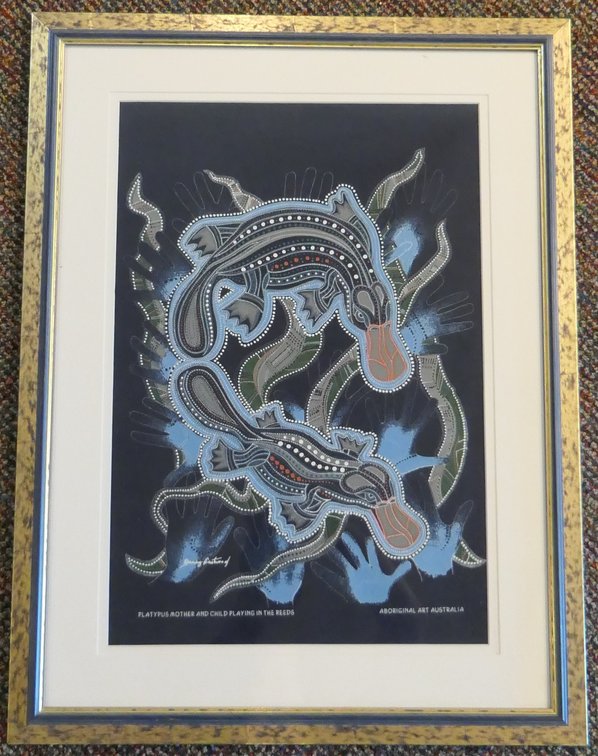 Platypus Framed Aboriginal Art