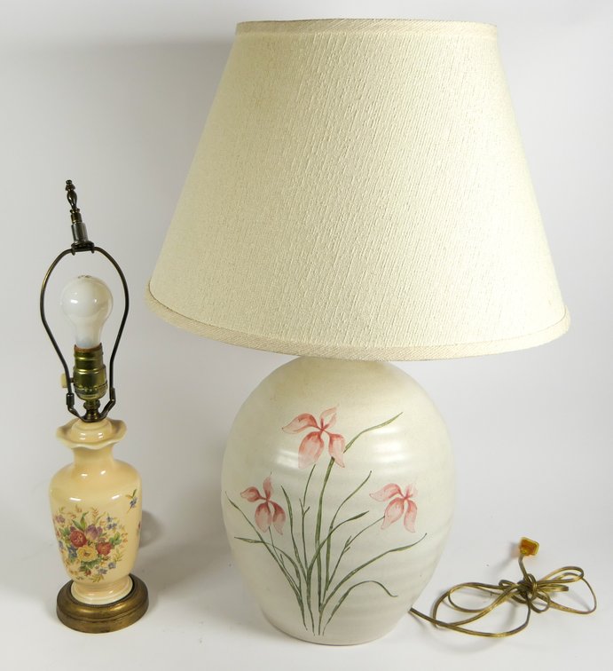 Two Floral Designed Lamps