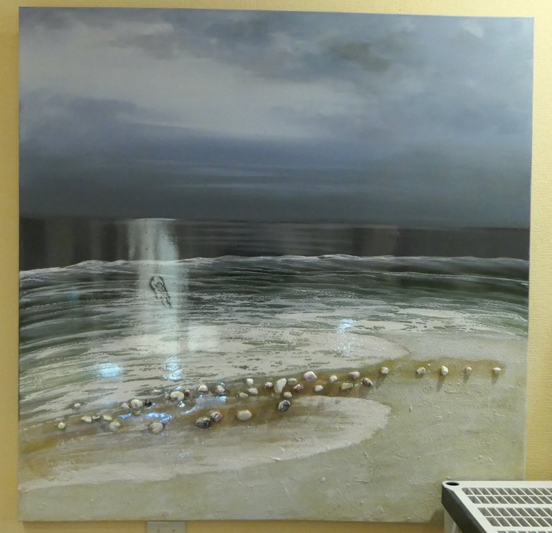 Large Mixed Media Shore Landscape