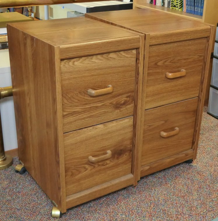 Two Particle Board File Cabinet
