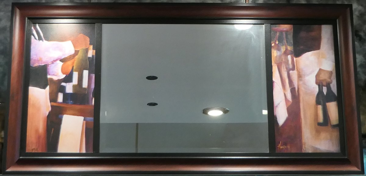 Triptych Mirror and Wine Illustrations