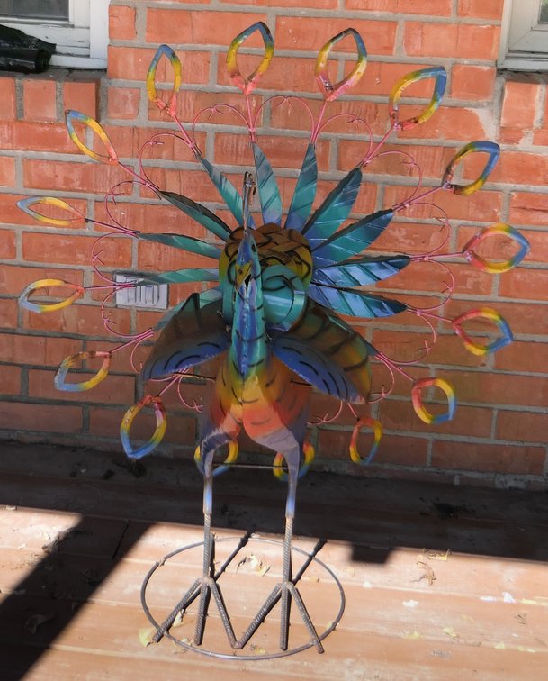 Whimsical Metal Peacock
