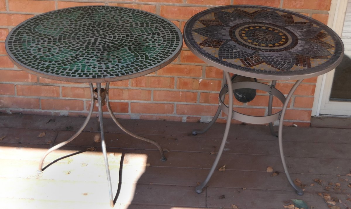 Two Glass Mosaic Style Tables