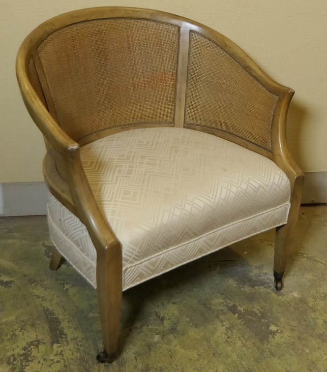 Woven Back Barrel Chair