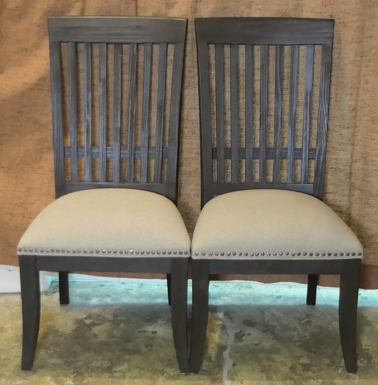 Pair of Slat Back Dining Chairs