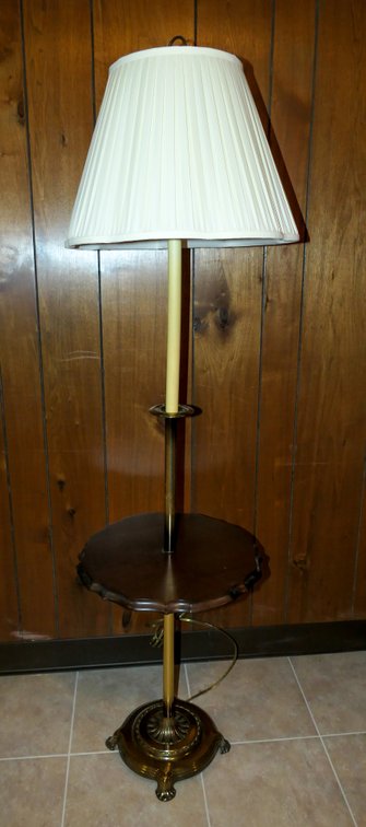 MCM Floor Lamp with Integrated Table