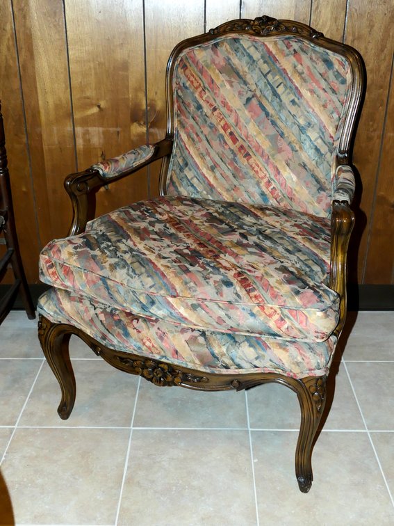 Upholstered Bergere Style Chair