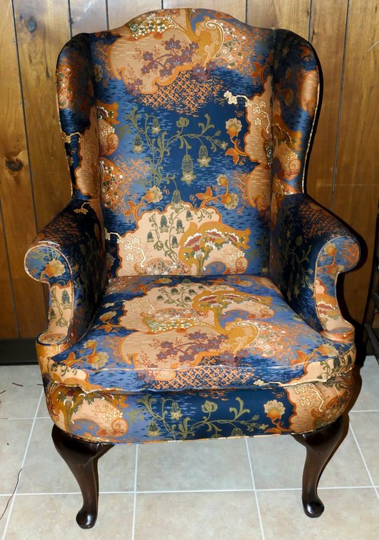 Queen Anne Style Wingback Chair