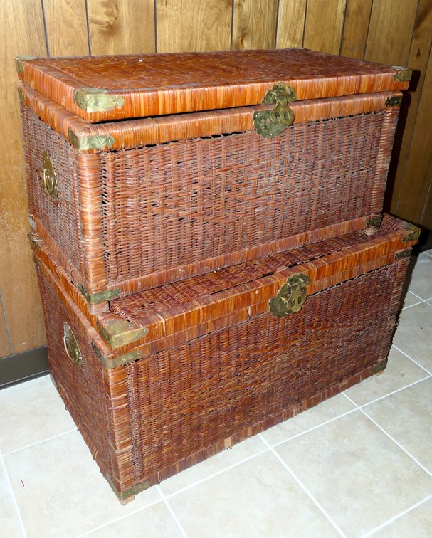 Two Wicker Storage Trunks