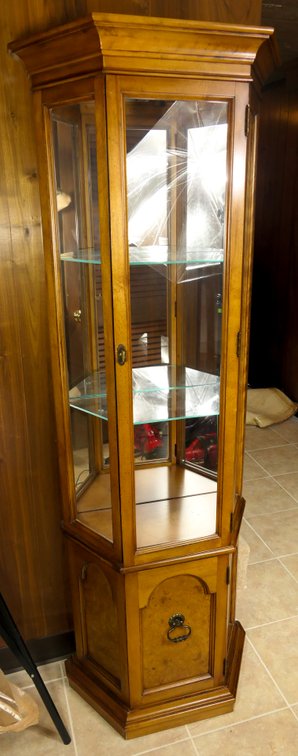 Maple Finish Curio Cabinet