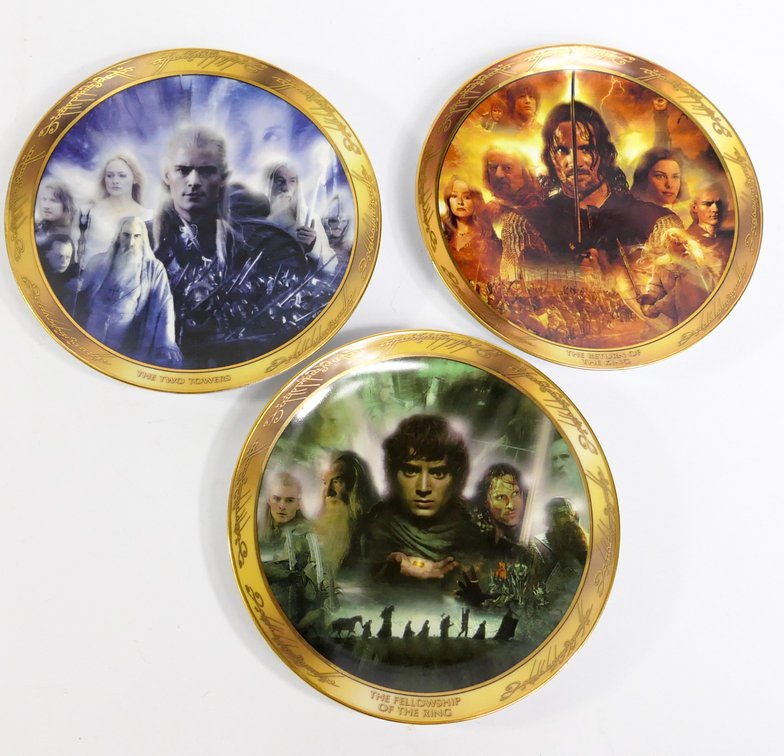 Three Lord of the Rings Commemorative Plates