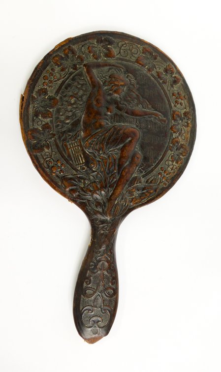 George Hulbe Leather Hand Mirror