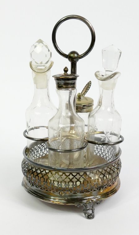 Silverplate Uranium Cruet Set