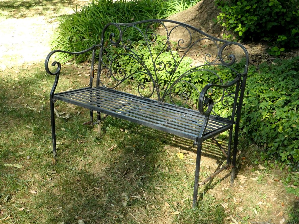 Black Metal Garden Bench