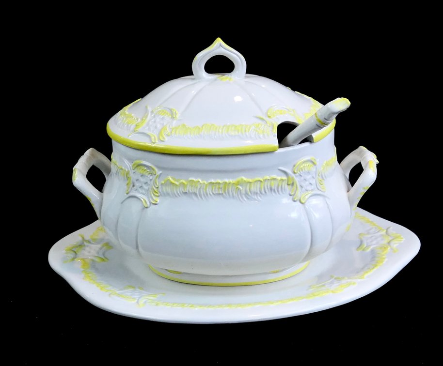 Yellow Accented Soup Tureen