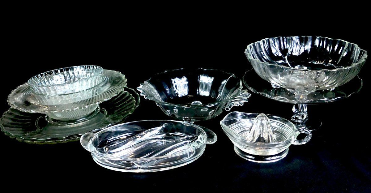 Shelf of Clear Glassware