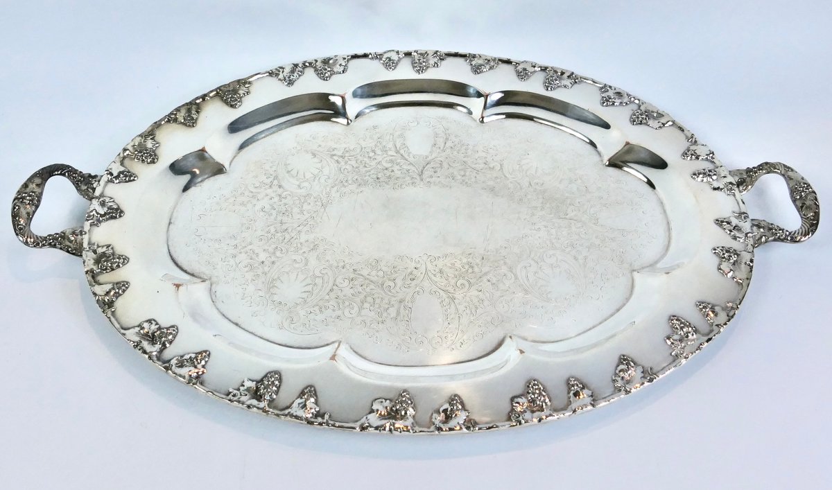 Large Silverplate Serving Tray