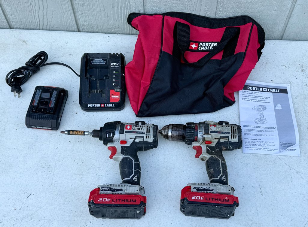 Two Porter Cable Battery Tools