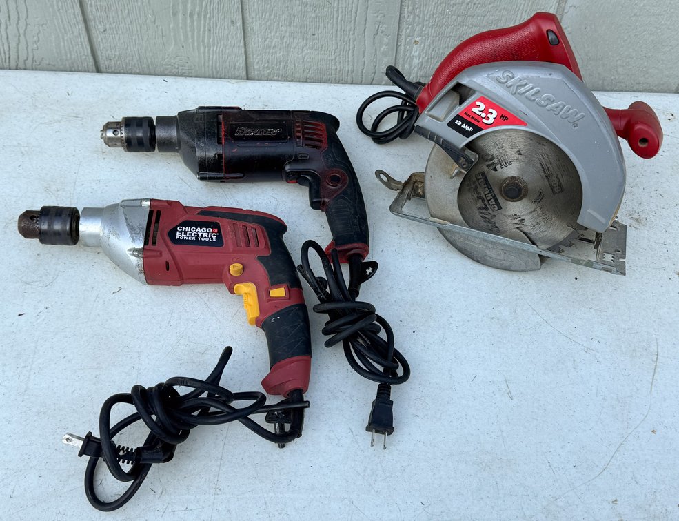 Three Corded Power Tools