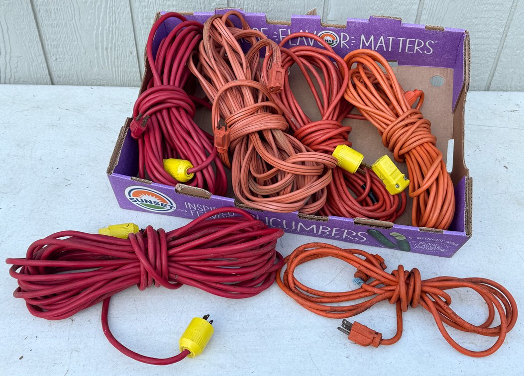 Six Assorted Extension Cords