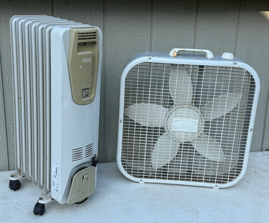 DeLonghi Heater and Lasko Box Fan