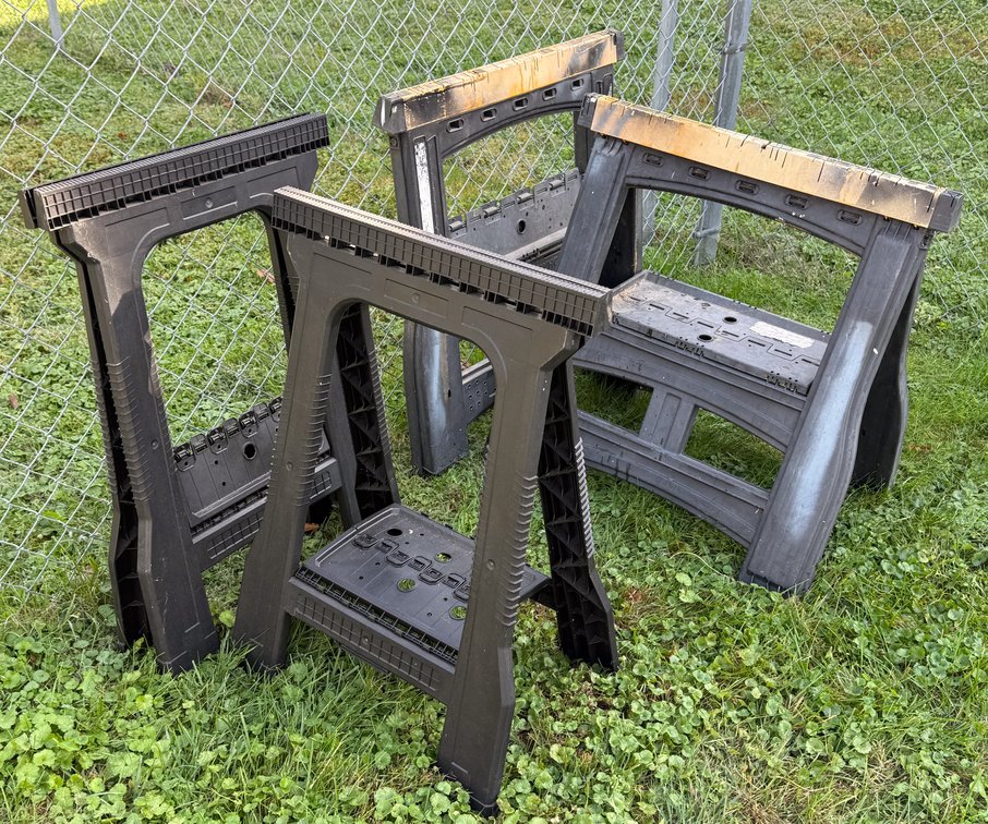 Two Pairs of Plastic Folding Saw Horses