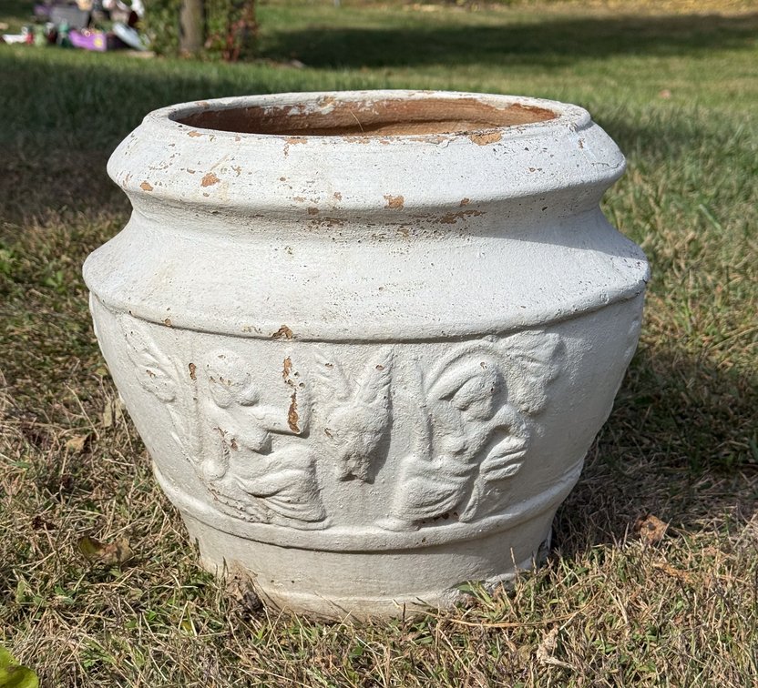 White Painted Terracotta Planter