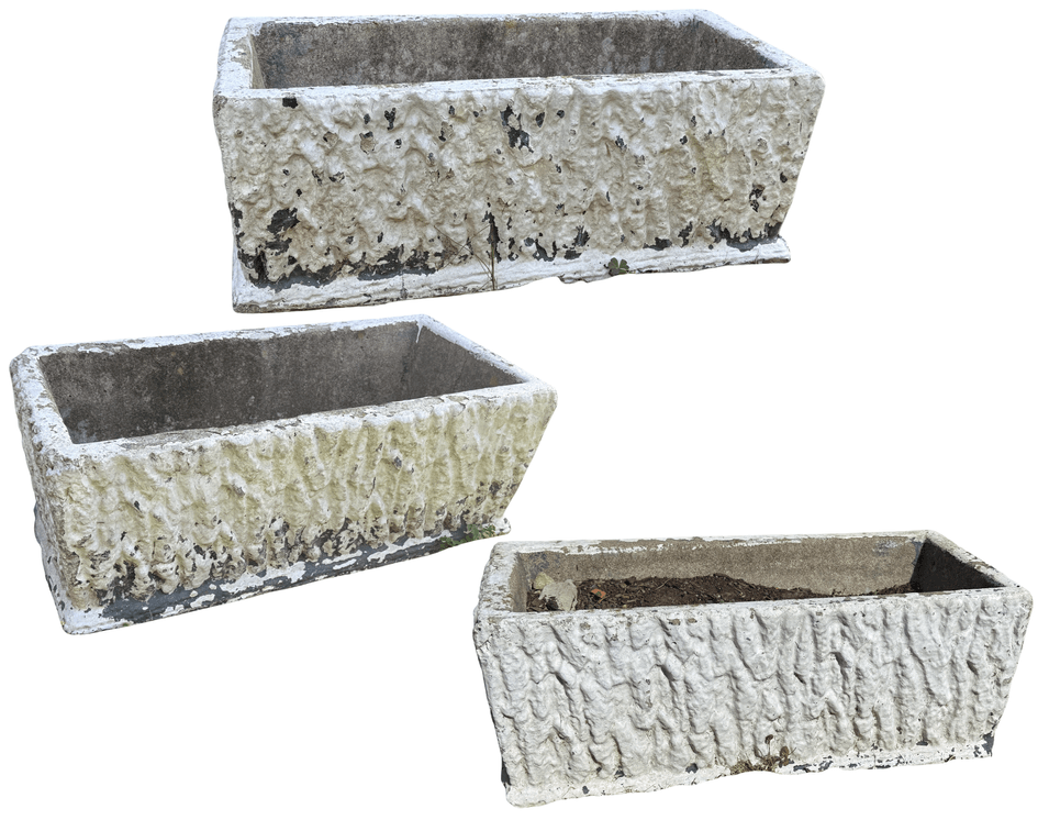 Three Rectangular Concrete Planters