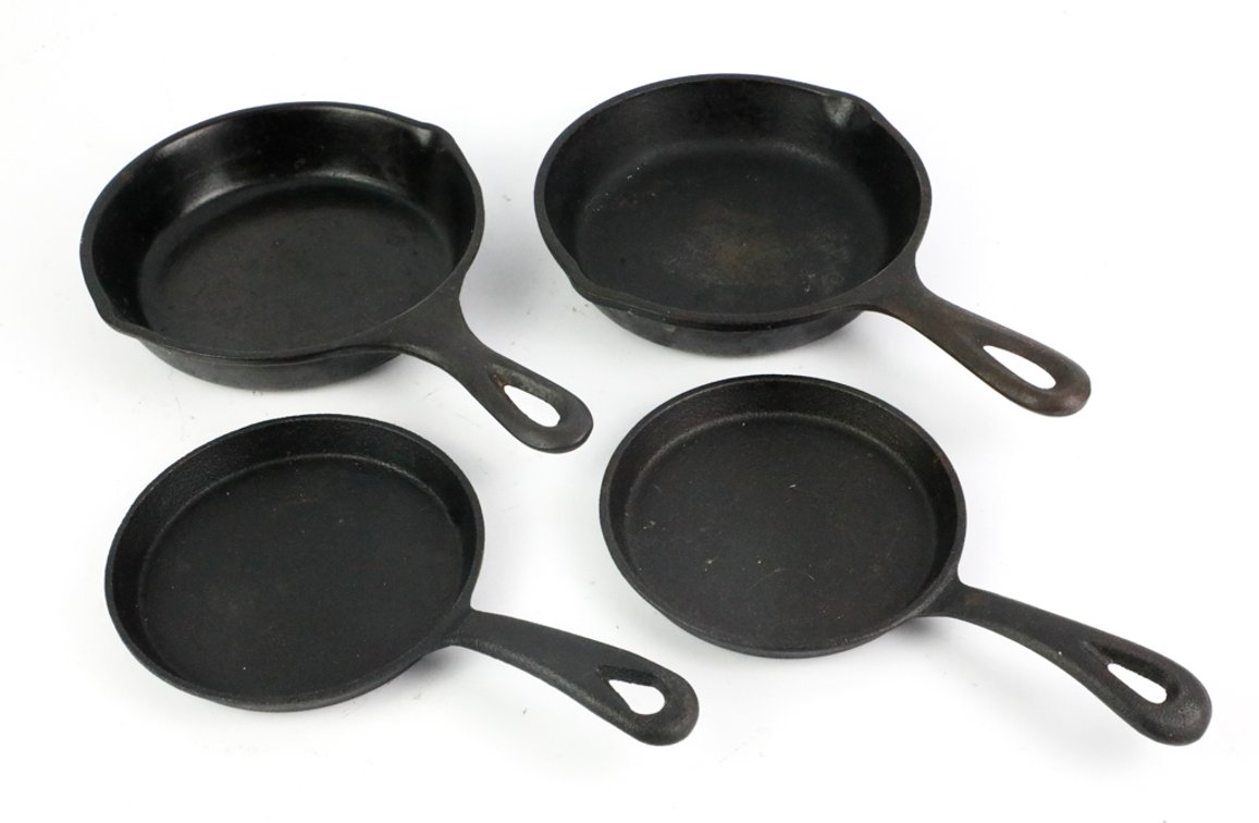 Four Small Cast Iron Skillets