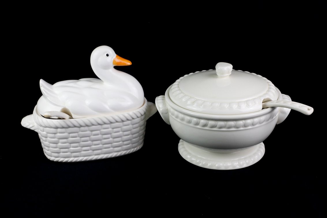 Two Ceramic Soup Tureens