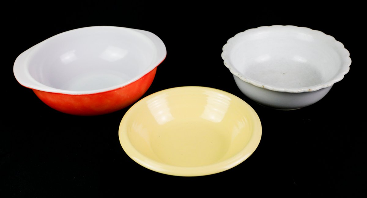 Three Colorful Vintage Bowls