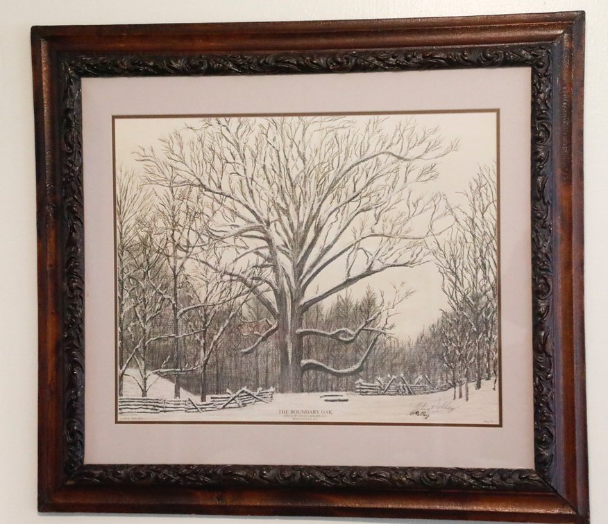 "The Boundary Oak" Framed Print by Otis Polley